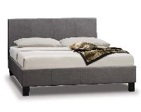 Gray Leather Bed