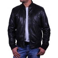 Men Leather Bomber Jacket