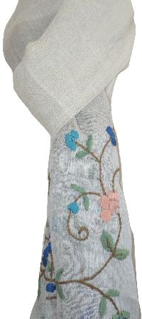 Hand Embroidered linen scarves