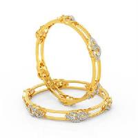 Charu Jewel Diamond Jewellery twin tales diamond gold bangles