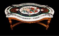 Oval Marble Inlay Table Top