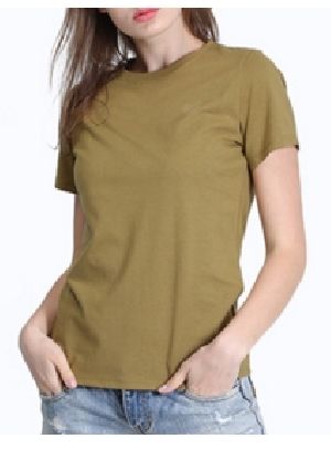 Ladies Plain Half Sleeve Round Neck T-Shirts