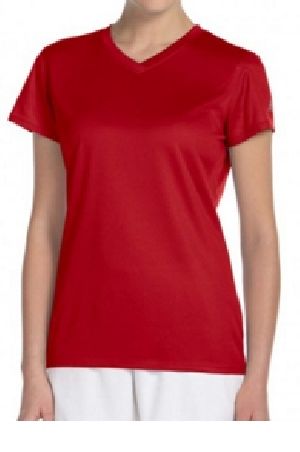 Ladies Sports Half Sleeve V Neck T-Shirts