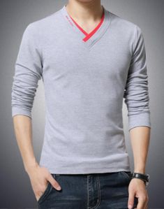 Mens Promotional Full Sleeve V Neck T-Shirts