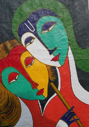 Lord Radha and Krishna creative painting image