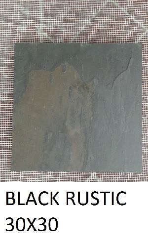 30X30 Black Rustic Slate Stone