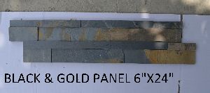6X24 Black & Gold Wall Cladding Panel