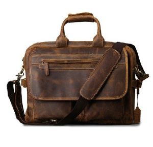 Custom durable mens leather briefcase bag