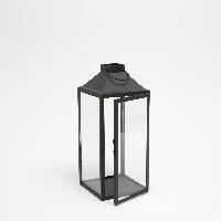 Black Glass and Metal Lantern