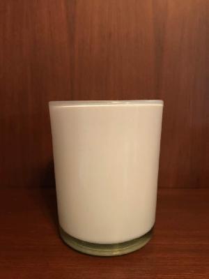 White Opaque painted Glass Jar for Candle