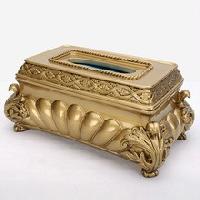 Antique resin tissue box