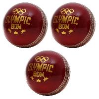 BDM Olympic Leather Cricket Ball 3 Ball Set - Sabkifitness.com