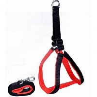 1 Inch Black Nylon Red Padding Dog Harness