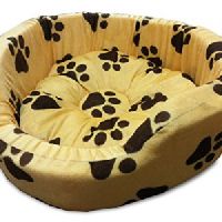 Dark Brown Paws Design Super Dog Small Bed