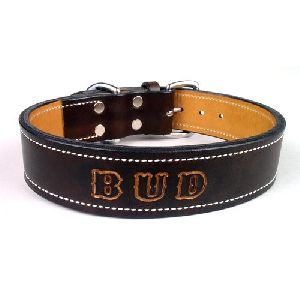 Dog Black Leather Collar