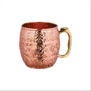 MOSCOW MULE COPPER MUG WITH BRASS HANDLE.