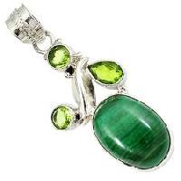 925 Peridot Green Swiss Opal Pendant