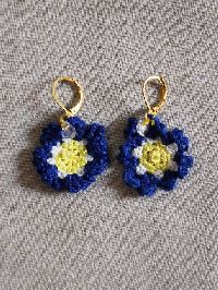 Blue Flower Ear Ring