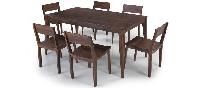 Solid Wood Sheesham Six Chair Dining Table Set