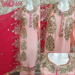 SILK PARTY WEAR SUITS W-606