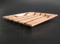 Zebra cross wooden square plate