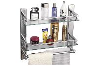 Double Glass Shelf with Double Towel Rod