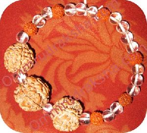 Triple bead rudraksha bracelet