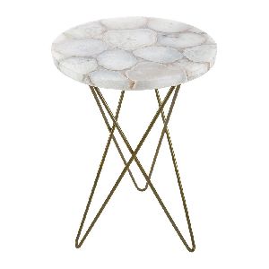 SSF1104 Iron & Agate Stone Side Table