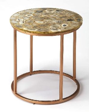 SSF1105 Iron & Agate Stone Side Table