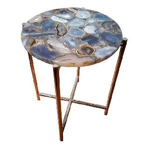 SSF1108 Iron & Agate Stone Side Table