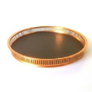 copper round gallery tray