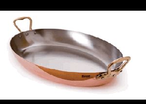 copper steel oval dish