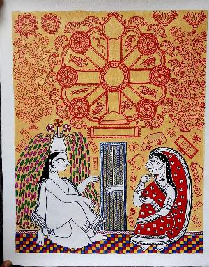 Patachitra Madhubani Art Dupatta