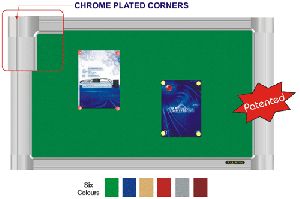 Umex-CR Series Chrome Plated Corner Felt Pin Up Notice Board