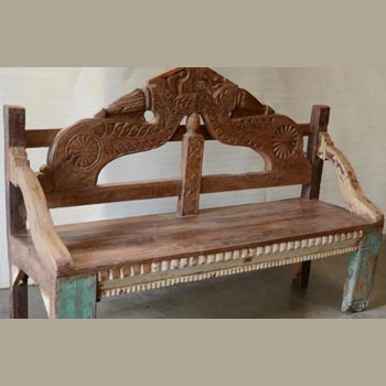 Carved Wooden Benches