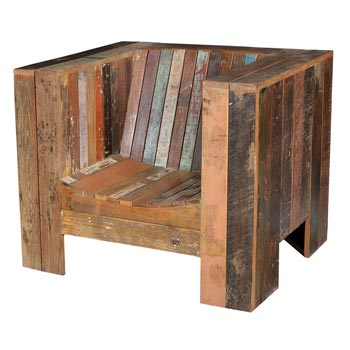 Reclaimed Wooden Large Single Sofa