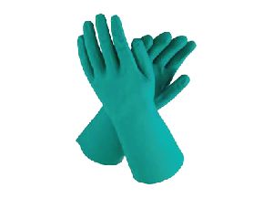 Green Nitrile Rubber Gloves