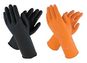 Industrial Flock Lined Rubber Gloves