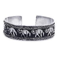 Engraved Haathi Elephant Cuff