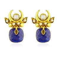 Lapis Lazuli Crescent Earrings