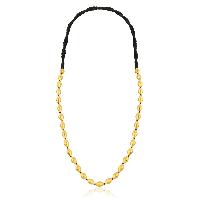 Single Strand Dholki Bead Gold Necklace