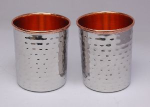 Steel Copper Hammered Glass