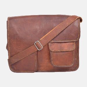15" Handmade Vintage Leather Messenger Bag