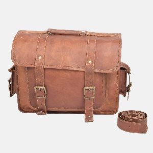 15" Leather Rucksack , Shoulder Bag With Pockets