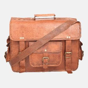 16" Leather Briefcase And Laptop Satchel