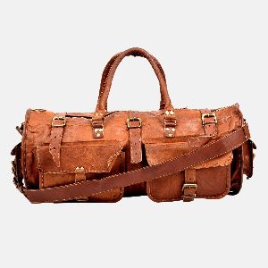 22" Vintage Leather Travel , Weekend Bag