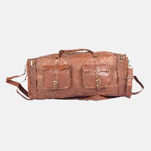24" Medium Sized Handmade Leather Travel Bag