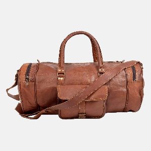 25" Vintage Leather Travel And Weekend Bag