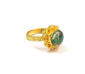 Green Rutile Gemstone Ring