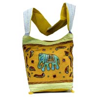 Cotton Canvas Embroidered Elephant Handcrafted Mirror Work Tote Hippie Indian Sling Cross Body Bag